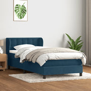 vidaXL Giroletto a Molle con Materasso Blu Scuro 80x210 cm Velluto