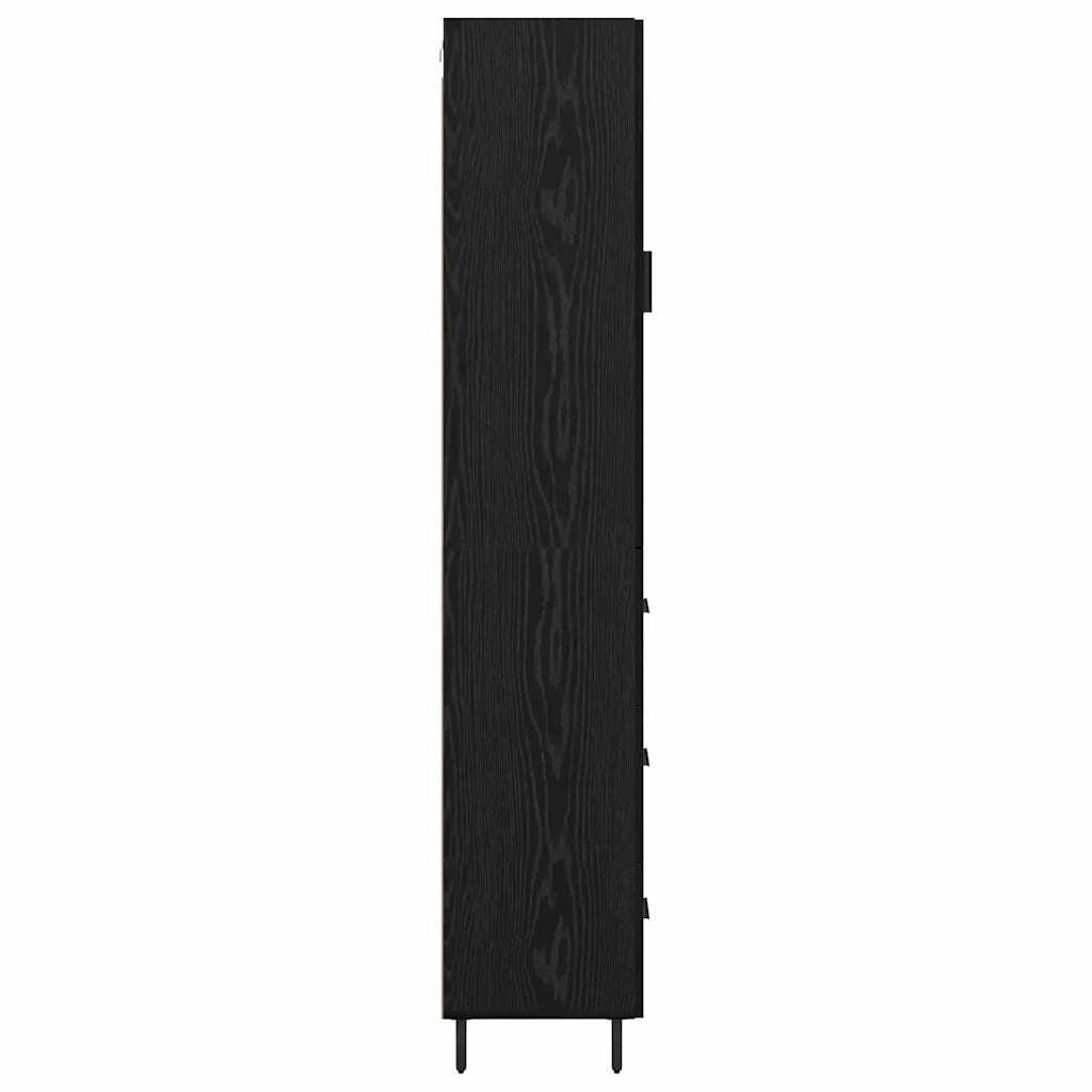 Credenza Rovere Nero 34,5 x 34 x 180 cm Legno multistrato