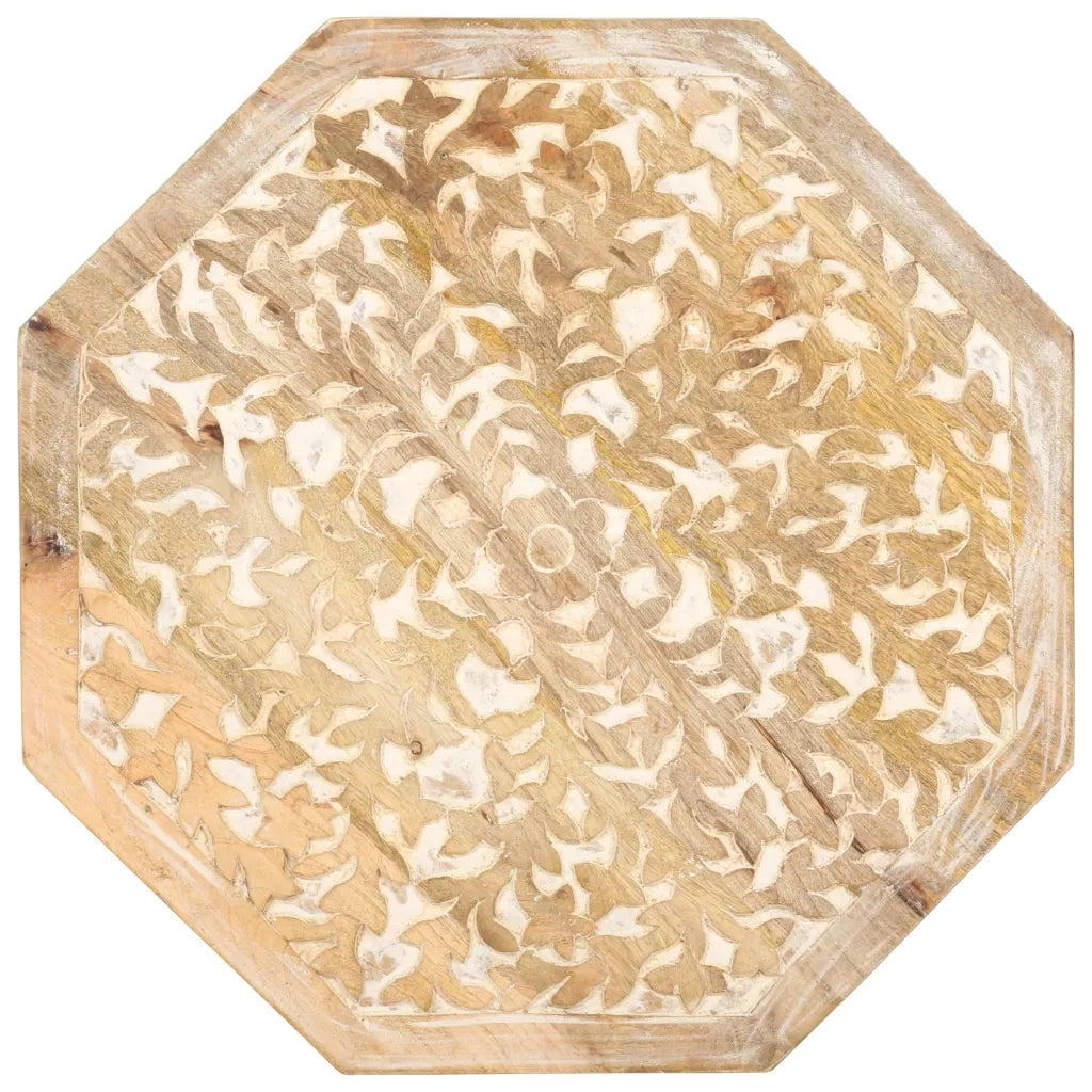 Tavolino da Salotto Ã˜48 cm in Legno Massello di Mango