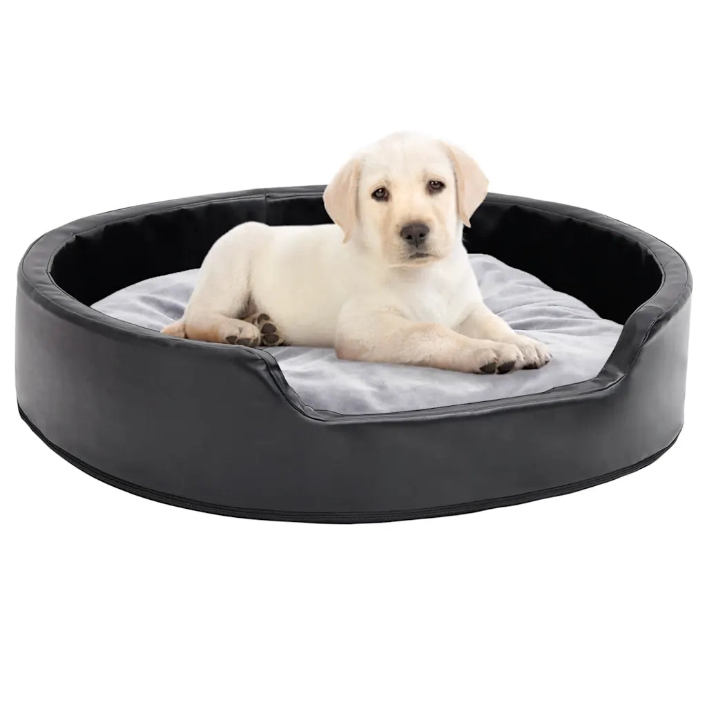 Lettino per Cani Nero e Grigio 79x70x19 cm Peluche e Similpelle CFW2935690