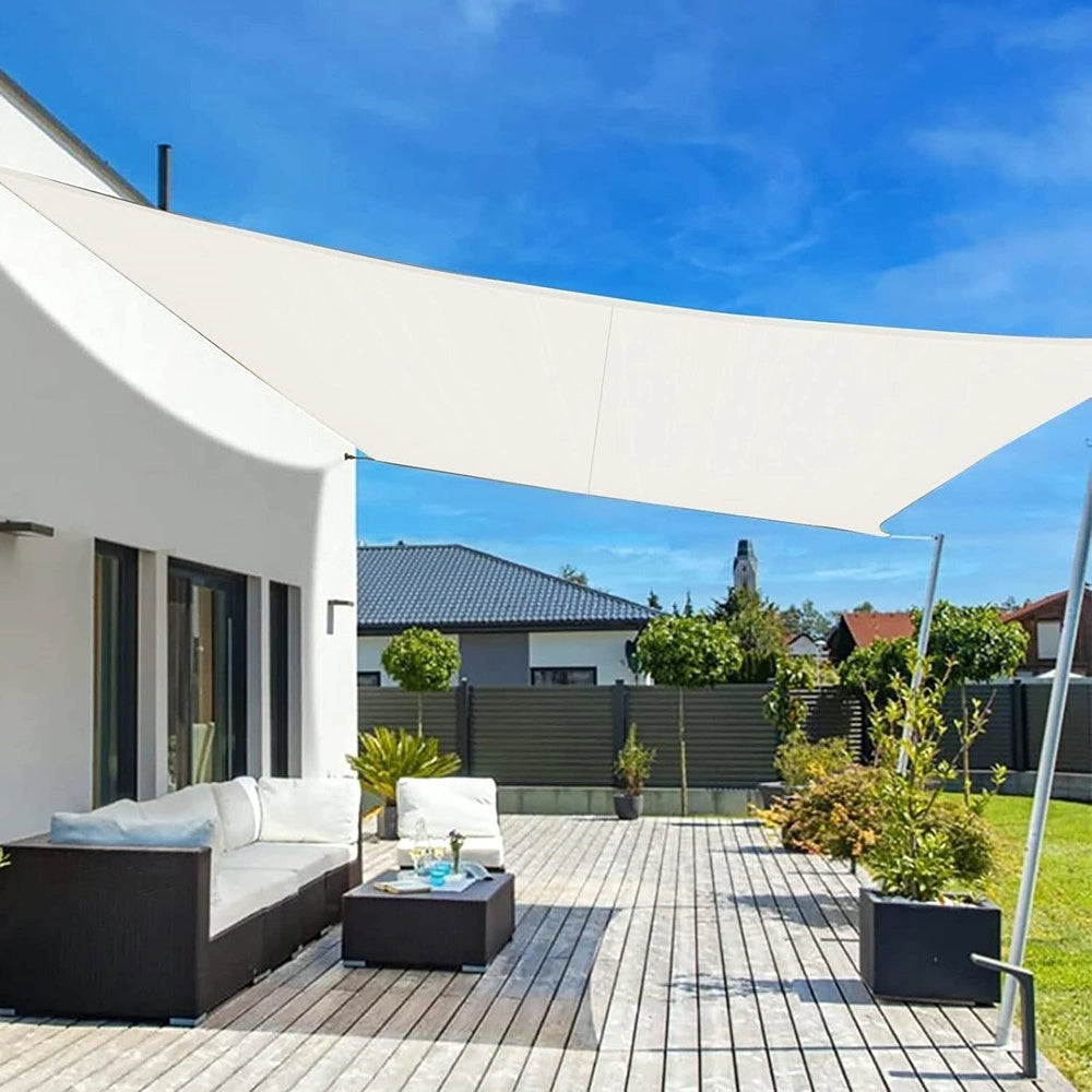 Trade Shop - Vela Tenda Rettangolare Parasole Protezione Sole Ombra Giardino 3x4 Mt Bianca 017036 -