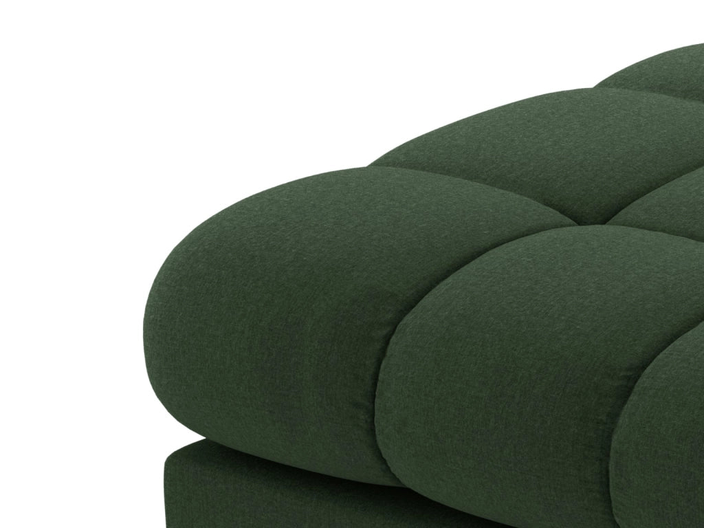 Cosmopolitan Design - Divano angolare sinistro "Bali" 5 posti in tessuto strutturato verde scuro 