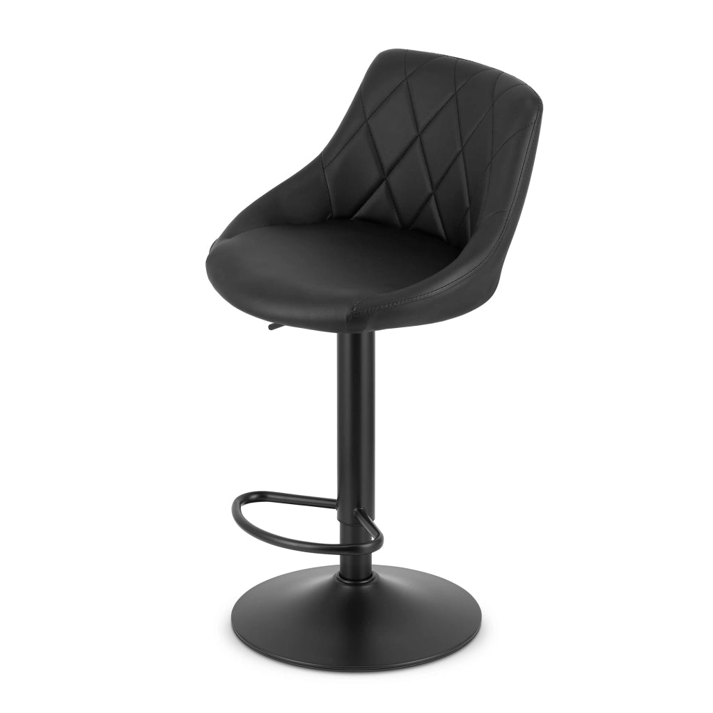 Sgabello girevole Valora DAKA in ecopelle nera con base poggiapiedi x2