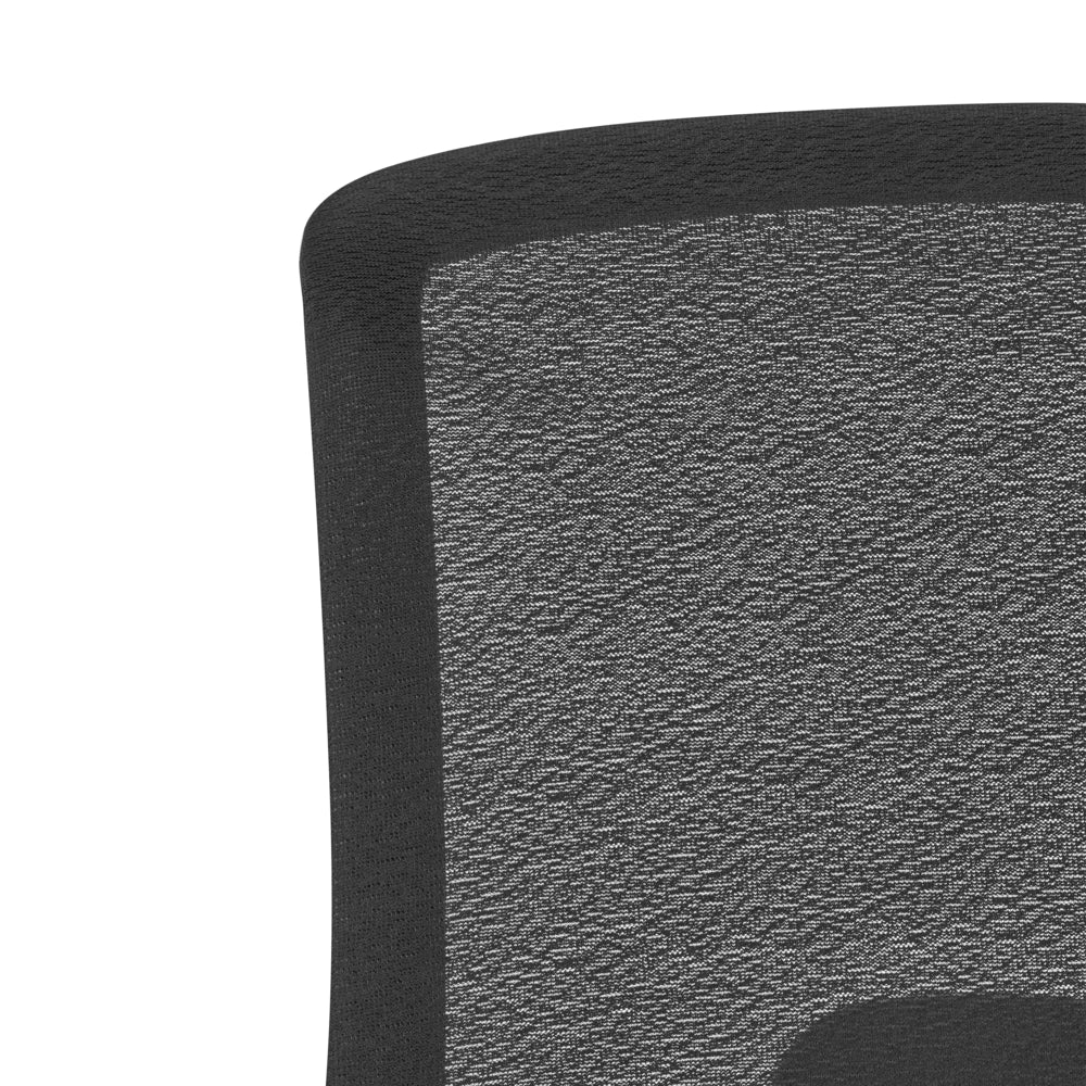 Sedia da ufficio in tessuto e rete nera, schienale e braccioli regolabili, design moderno, per l'ufficio domestico