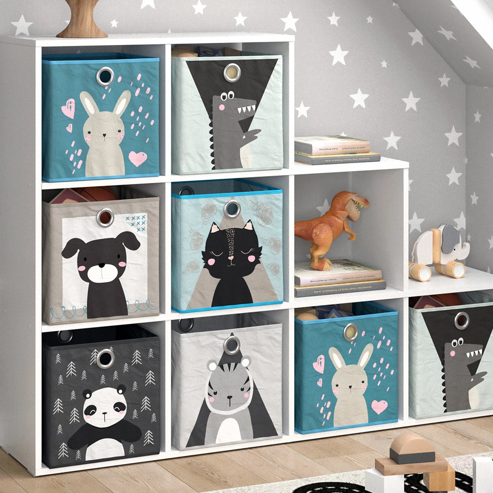 Vicco Libreria bambini Bianco 142.4 x 107.8 cm con 8 scatole pieghevoli