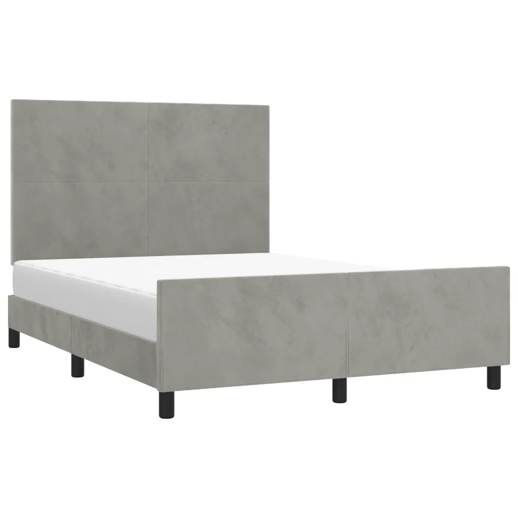 Giroletto senza Materasso Grigio Chiaro 140x200 cm Velluto 3125635