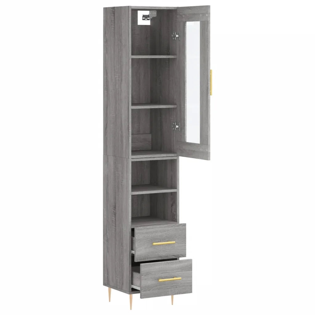 Credenza Grigio Sonoma 34,5x34x180 cm in Legno Multistrato 3199295