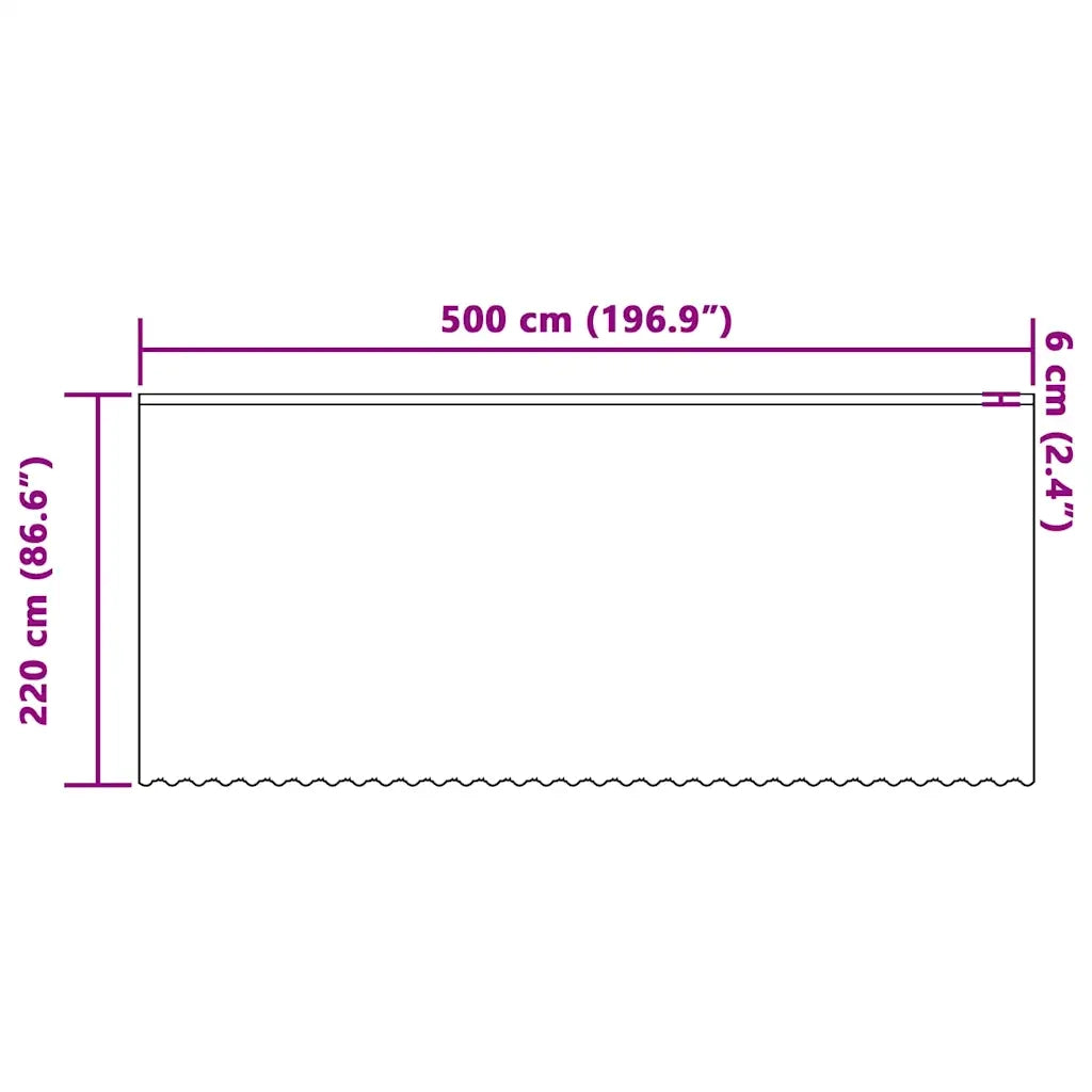 vidaXL Tende con tende Floreale Bianco 500 x 220 cm Poliestere