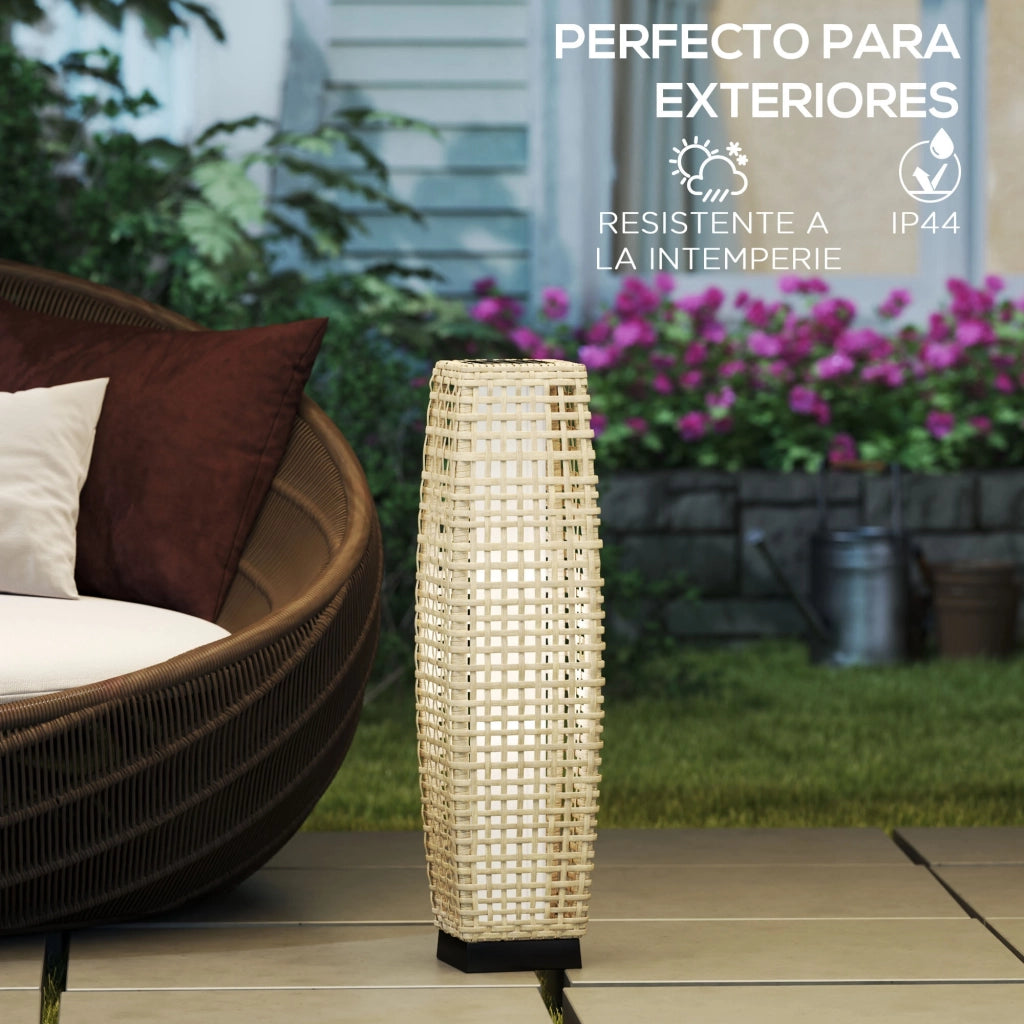 Lampada Solare da Giardino in Rattan Sintetico ¨C zephmum ¨C Naturale 21x21x78 cm