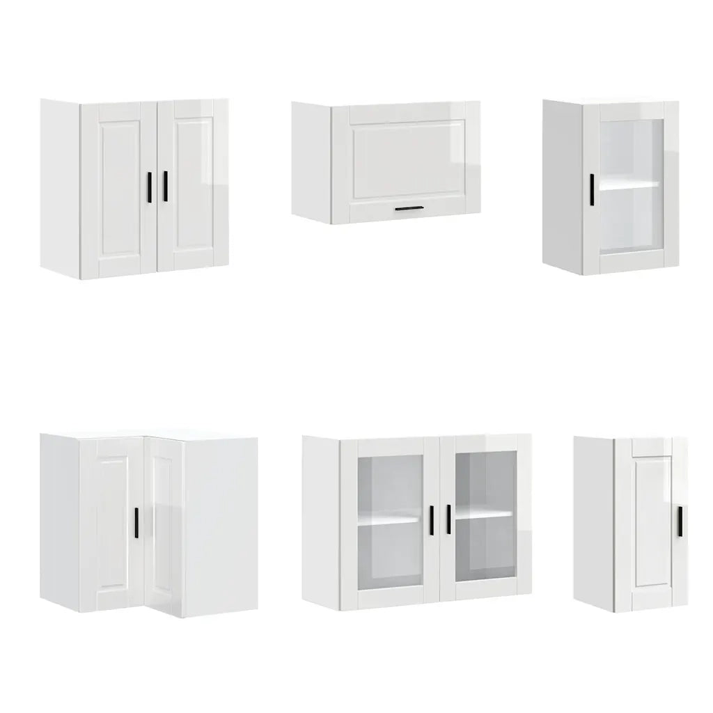 Set Mobili da Cucina 11 pz Porto Bianchi Lucido in Truciolato
