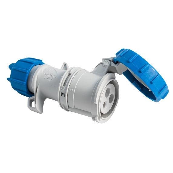 Presa Industriale Volante Argo Blu 2P+T Cee 309 IP67 16A Blu 71140 Fanton