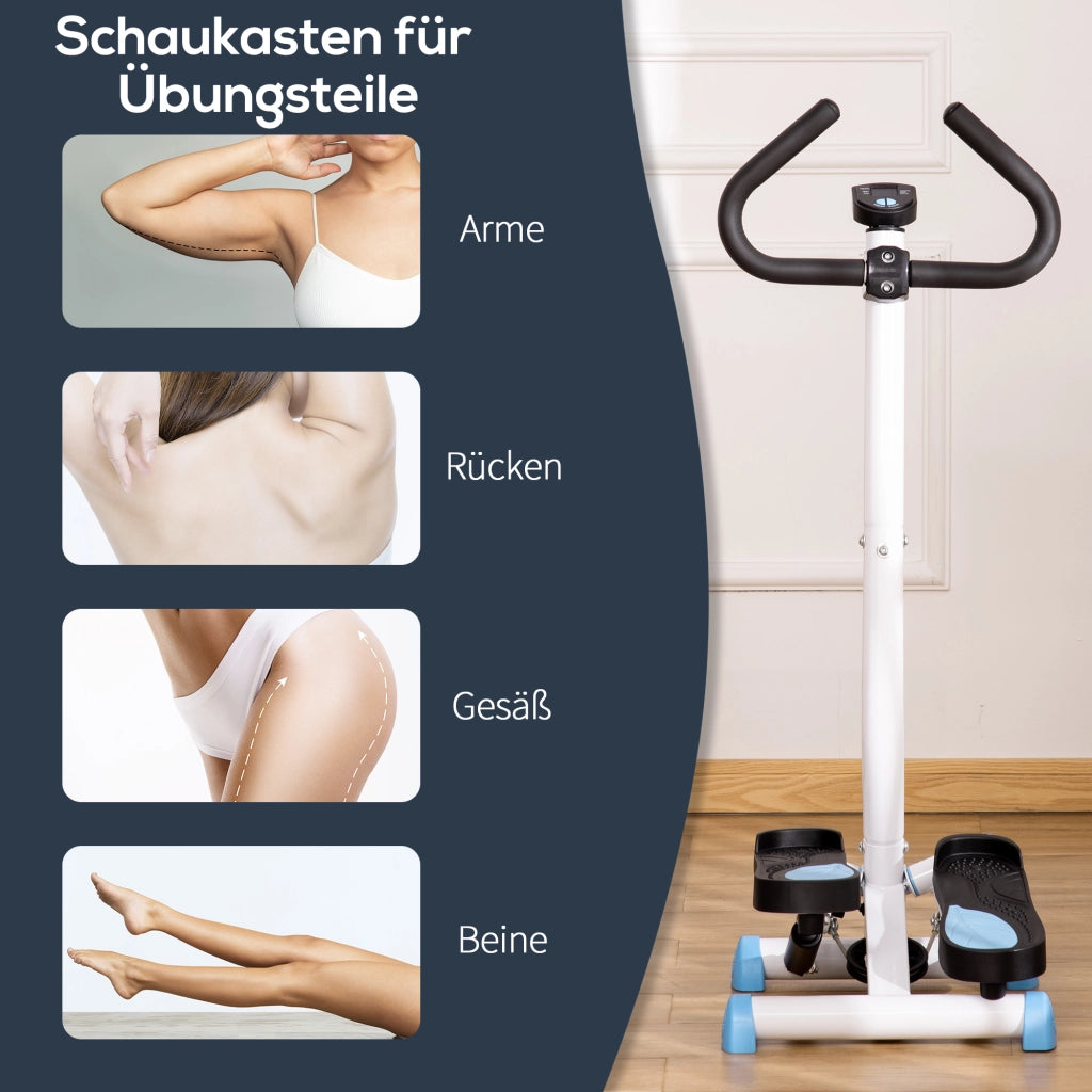 Stepper Fitness LCD ¨C zephmum ¨C Nero e grigio, ABS e acciaio, 55x44x108 cm