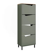 Vicco Scarpiera da ingresso Verde/Artigianale 60 x 167.4 cm con 4 scomparti