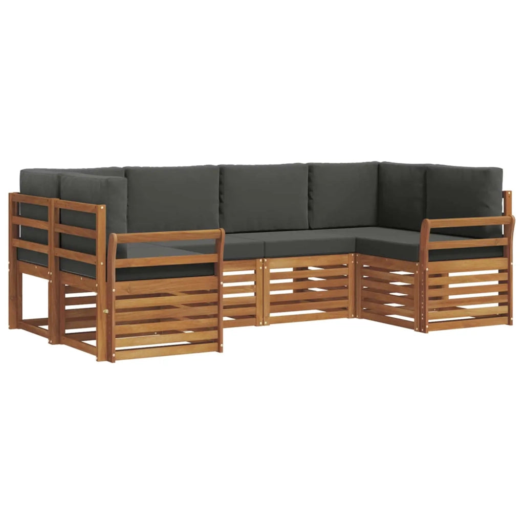 Set divano sezionale con cuscino 6 pcs Naturale e Antracite 3375372
