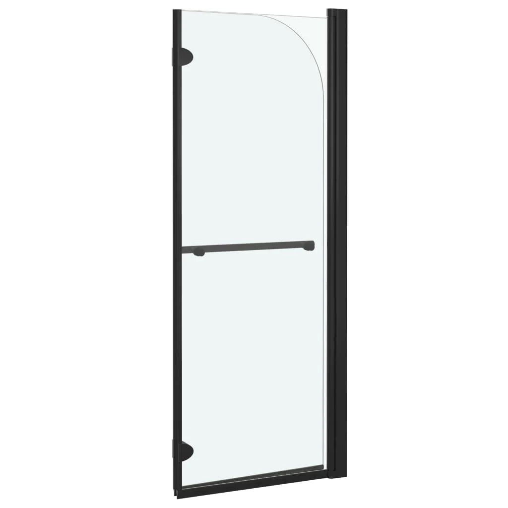 Box doccia pieghevole 2 pannelli parete doccia box vasca parete doccia bagno casa interno ESG 95 x 140 cm nero 02_0003137