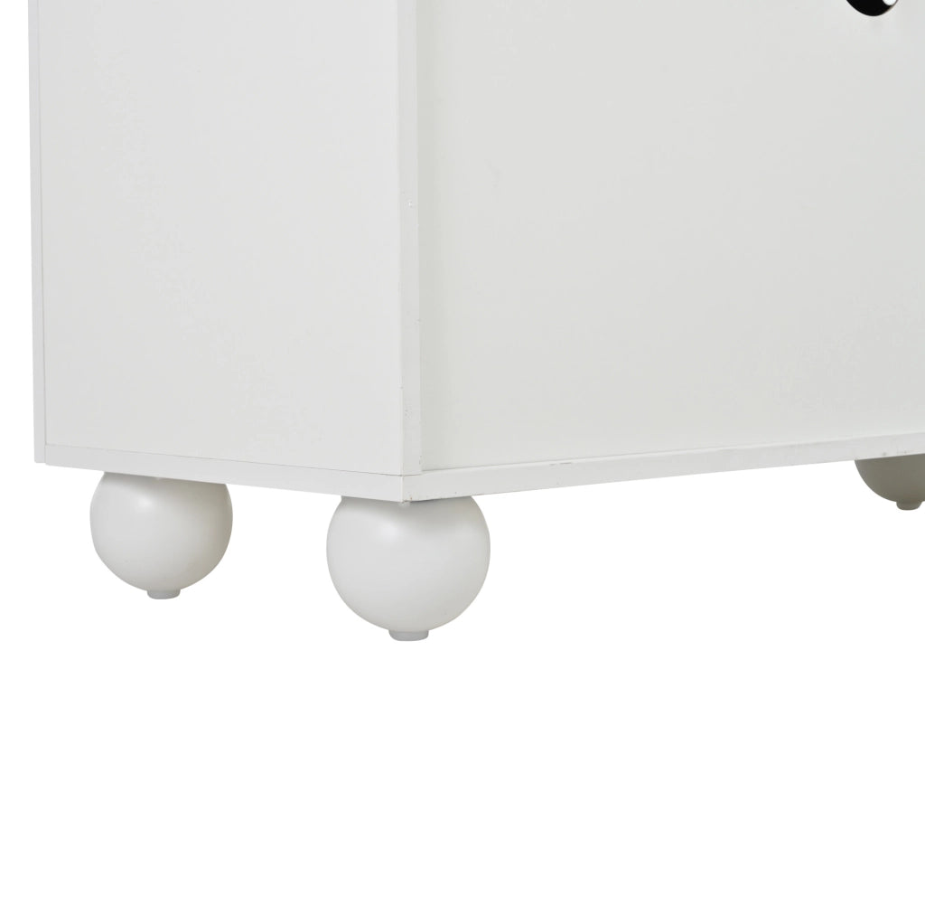 Mobile TV 180x40x45 cm con 4 ante e 6 gambe in metallo MDF bianco e naturale