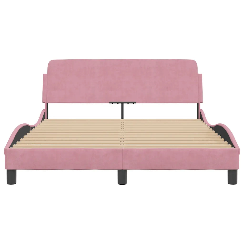 Giroletto con Testiera Dover Rosa 140x200 cm Velluto 373197