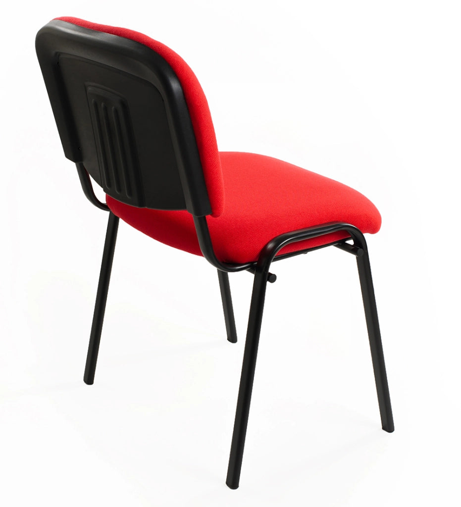 Set Di 6 Sedie Per Sala attesa Ufficio Studio Conferenze Riunione Ospite Impilabili Imbottite In Tessuto Rosso