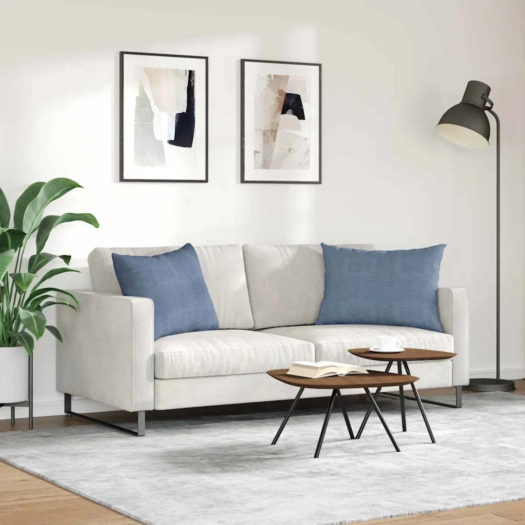 Cuscini da Divano 2 pz | Cuscini per sedie Blu 70 x 50 cm Tessuto in Cords