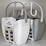 Trade Shop - Portaoggetti Con Gancio 3 Contenitori Salvaspazio Cestino Bagno Sospeso In Plastica 70 Cm -