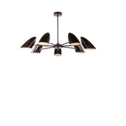 Lampadario A Sospensione Moderno Aida 7 Luci E14 40W Metallo Nero Ip20