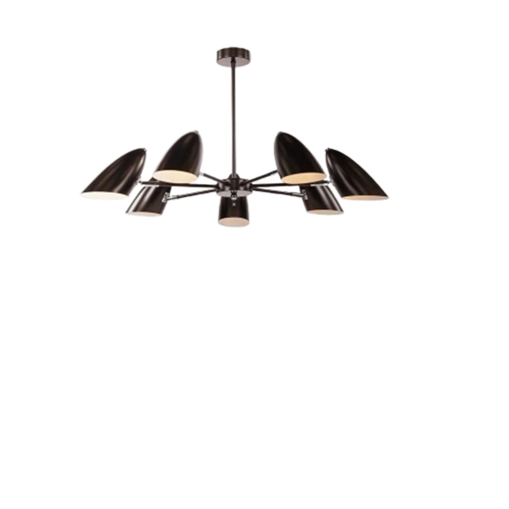 Lampadario A Sospensione Moderno Aida 7 Luci E14 40W Metallo Nero Ip20