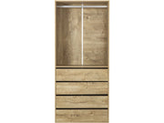 Armadio "Opéra" con 4 cassetti e 1 spazio per appendere - 80 x 45 x 180 cm - Beige