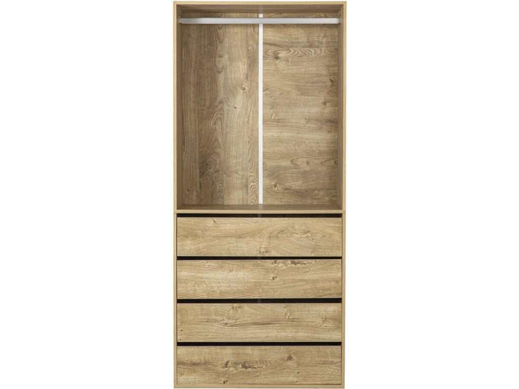Armadio "Opéra" con 4 cassetti e 1 spazio per appendere - 80 x 45 x 180 cm - Beige
