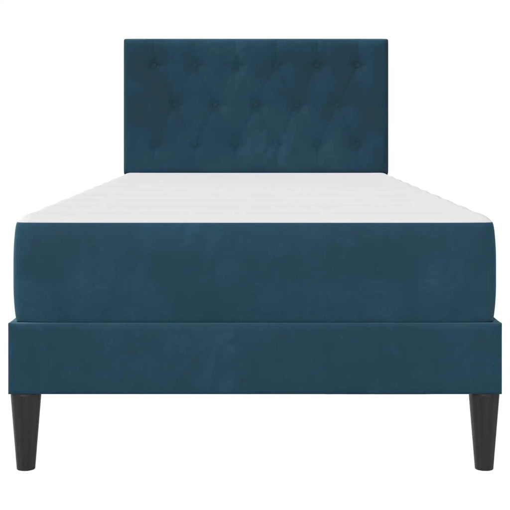 Struttura letto con materasso-Giroletto Blu 90 x 190 cm Velluto 403955