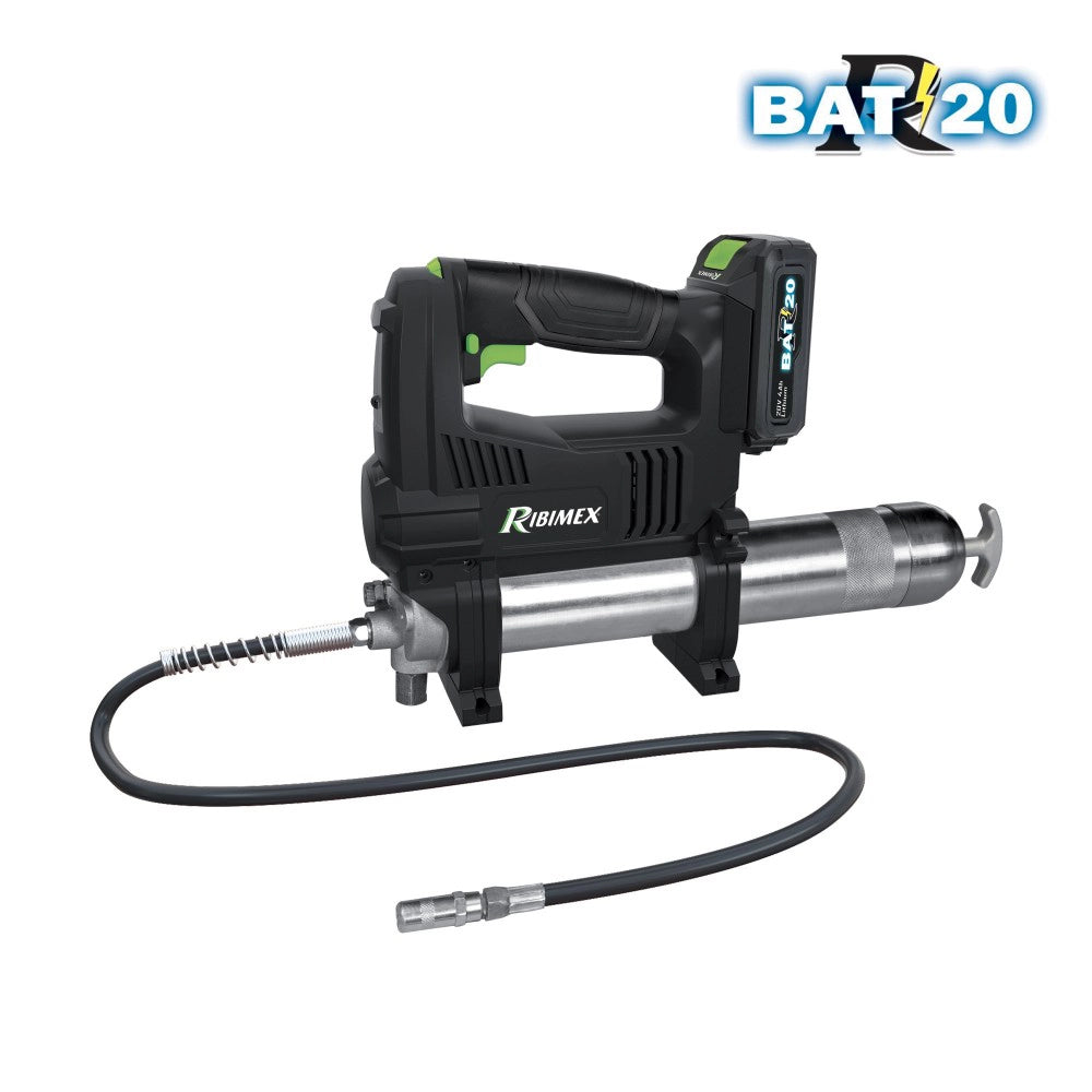INGRASSATORE PISTOLA GRASSO A BATTERIA 20V USO CON CARTUCCIA 410ml E SFUSO RIBIMEX