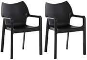 SET di 2 sedia impilabile DIVA nero