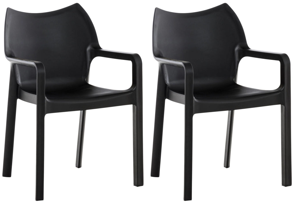 SET di 2 sedia impilabile DIVA nero