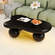 OKWISH Tavolino da salotto Nuvola con LED 16 colori, bordi arrotondati, stile moderno, per soggiorno o cameretta, MDF, nero