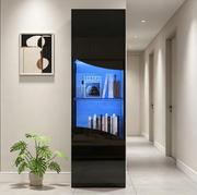 Vetrina alta e stretta 35 x 50 x 165 cm con luce LED e vetro temperato