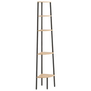 Scaffale Angolare 5 Livelli Marrone Chiaro Nero 45,5x31,5x180cm CFW6603937