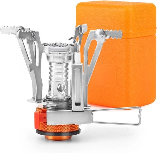 Piatto Cottura Portatile - Borsa Cottura - Piatto Cottura per Campeggio Speciale con Accensione a Piëzoelettrica - Supporto Stabile - Resistente al Vento - Per Campeggio, Escursioni e Avventura all'Aperto Cucina