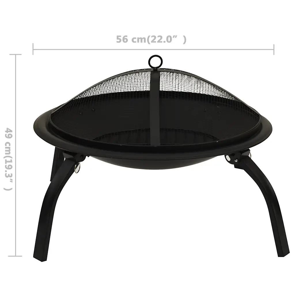 Braciere e Barbecue 2 in 1 con Attizzatoio 56x56x49 cm Acciaio CFW6624601