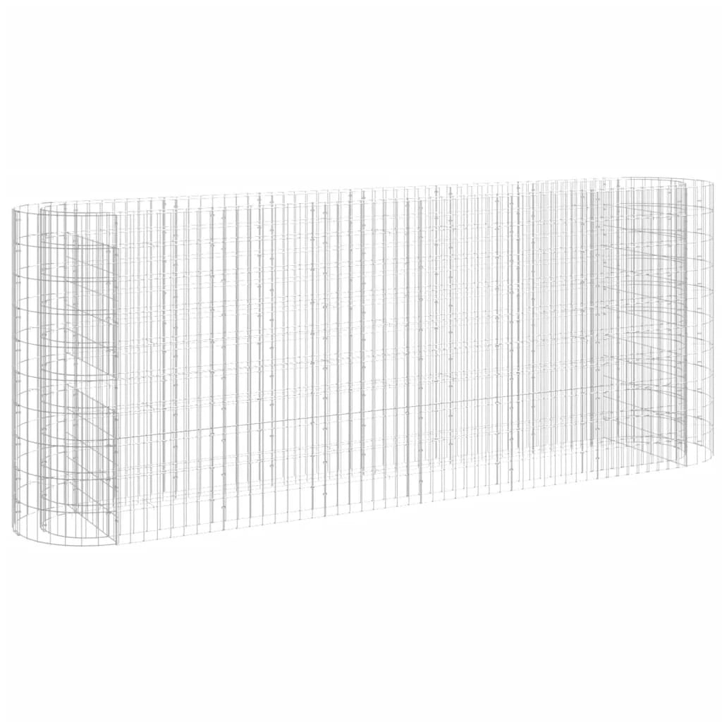 Aiuola rialzata in gabbione di ferro zincato 260 x 50 x 100 cm Argento 02_0039910