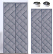 Porta scorrevole magnetica - Isolamento termico - Grigio - 80 x 190 cm