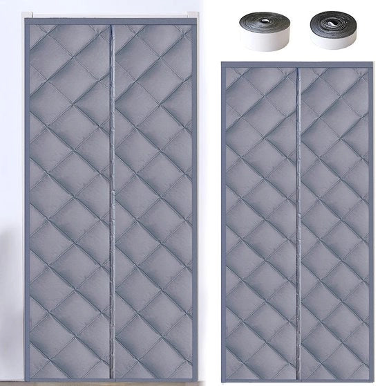 Porta scorrevole magnetica - Isolamento termico - Grigio - 80 x 190 cm