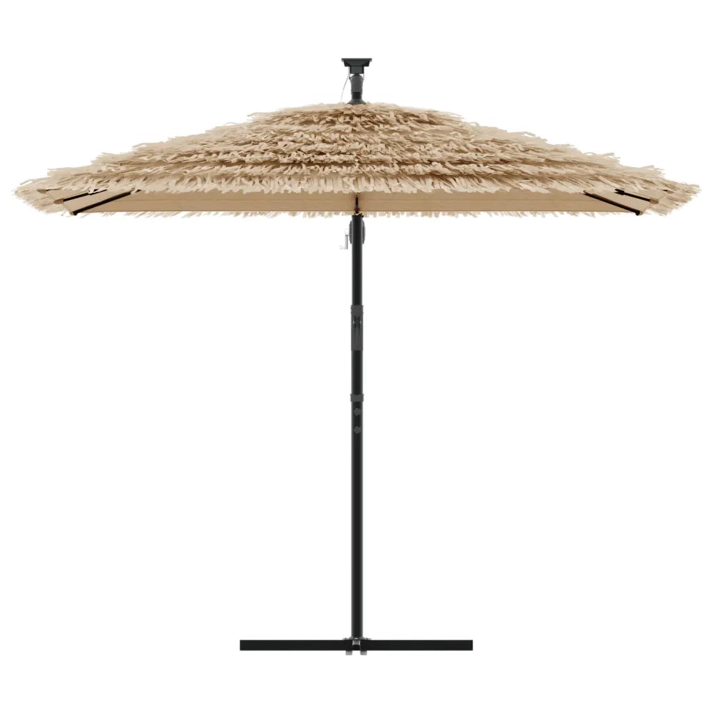 Ombrellone Giardino LED e Palo in Acciaio Marrone 269x269x235cm 4005087