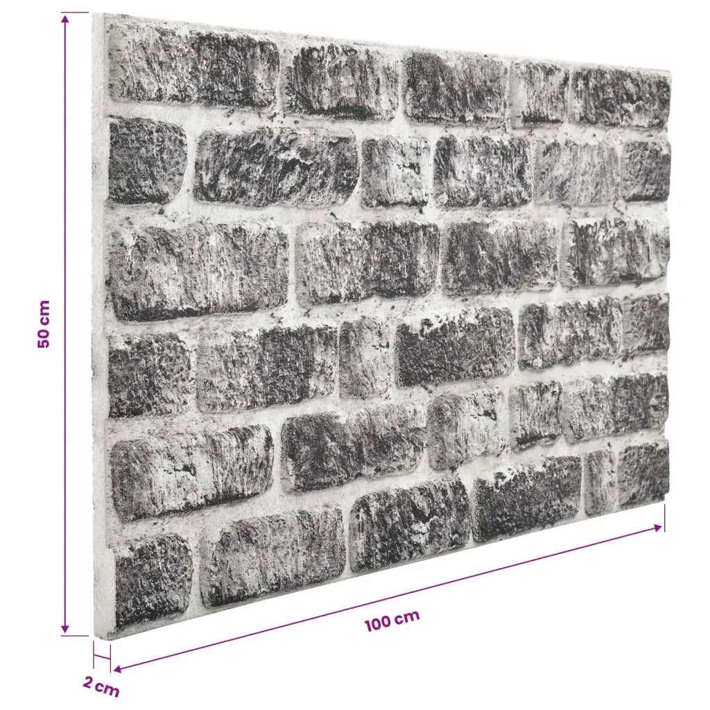 Pannelli da parete 10 pz Grigio Scuro e Bianco 100 x 50 cm CFW7790524