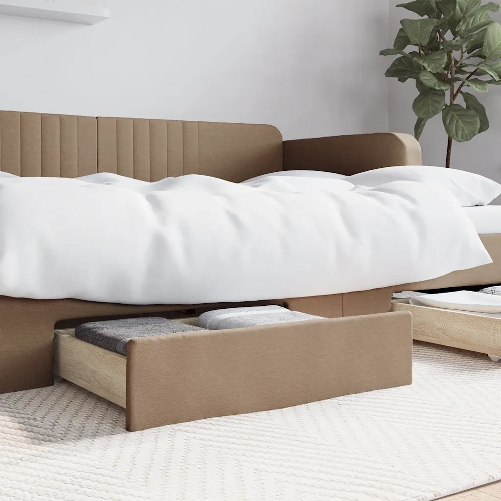 Cassetti da Letto 2 pz Cappuccino Legno Multistrato e Similpelle CFW4311128