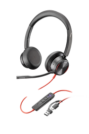 HP Poly Cuffie stereo Poly Blackwire 8225 con connettore USB-C, certificate per Microsoft Teams + adattatore USB-C/A