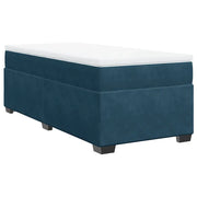 Letto singolo | Letto per adulti | Giroletto a Molle con Materasso Blu Scuro 90x190 cm in Velluto
