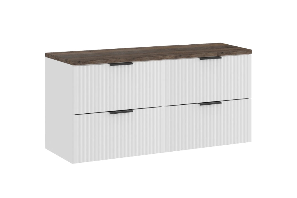 Set mobili bagno 120 cm con piano Adel White 120 x 1401 x 46 cm
