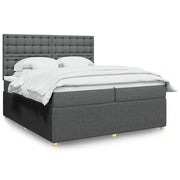 Giroletto a Molle con Materasso Grigio Scuro 200x200 cm Tessuto 3292178