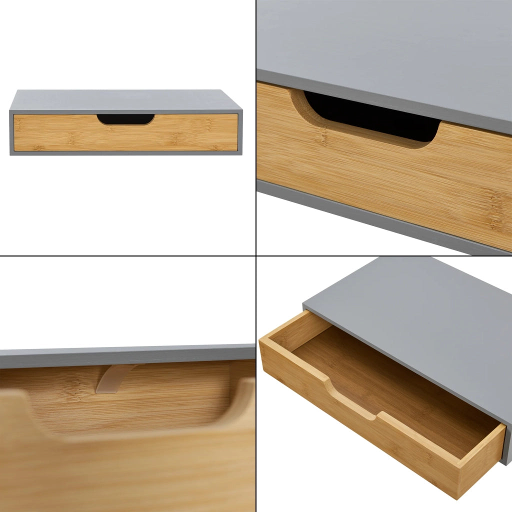 Set di 2 mensole da parete moderno mobile contenitore 40 x 24 x 8 cm grigio 03_0009735