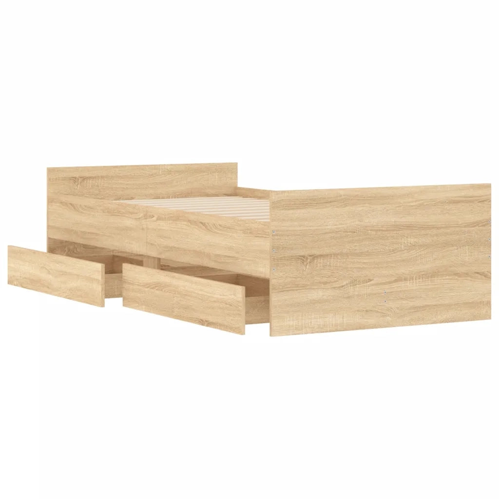Giroletto con Cassetti Rovere Sonoma 100x200 cm 3207366