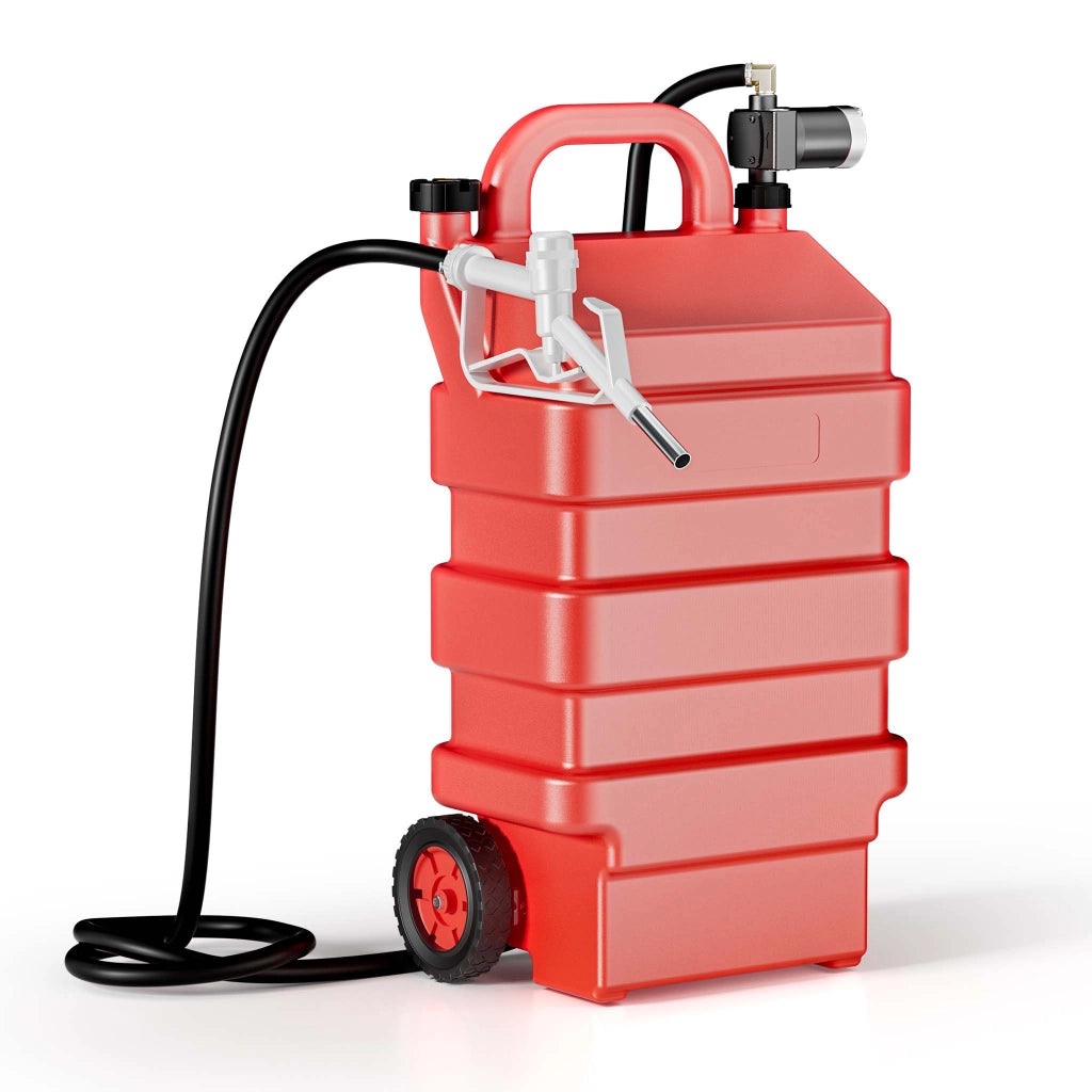 Serbatoio per trasporto gasolio e benzina da 60 l con pompa 75W da 14 l/min, serbatoio carburante portatile, contenitore mobile per carburante